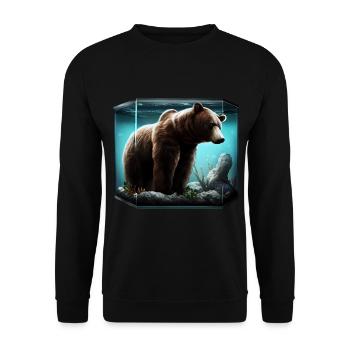 Ours dans l’aquarium - Sweat-shirt Unisexe - noir - Devant - Alina (178cm) & Michal (187cm)