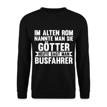 Bus Busfahrer - Unisex Pullover - Schwarz - Vorne - Alina (178cm) & Michal (187cm)