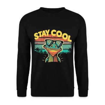 Lézard rétro avec lunettes de soleil - Sweat-shirt Unisexe - noir - Devant - Alina (178cm) & Michal (187cm)