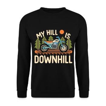 Downhill Biker - Freedom on Two Wheels - Unisex Sweatshirt - black - Front - Alina (178cm) & Michal (187cm)