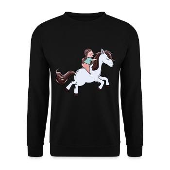 Pony Rider Girl Riding Ross Pony Farm Child - Unisex Sweatshirt - black - Front - Alina (178cm) & Michal (187cm)