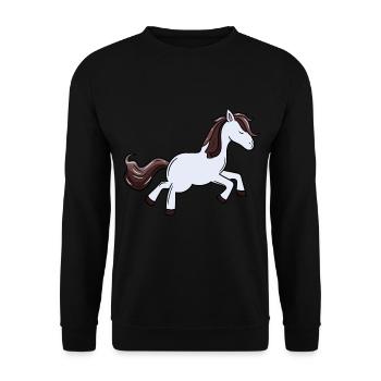 Poney Cheval Chevaux Ross Gaul Enfants Filles Poney Farm - Sweat-shirt Unisexe - noir - Devant - Alina (178cm) & Michal (187cm)