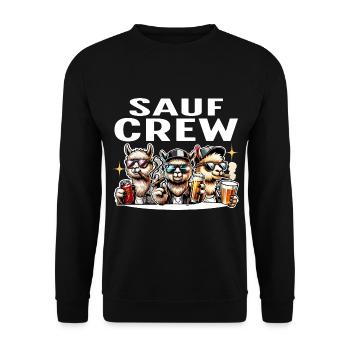 Sauf Crew Alpaka - Unisex Pullover - Schwarz - Vorne - Alina (178cm) & Michal (187cm)
