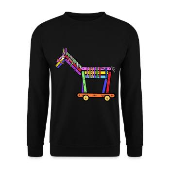 Cheval Chevaux Poney Enfant Enfants Cadeau de Noël - Sweat-shirt Unisexe - noir - Devant - Alina (178cm) & Michal (187cm)