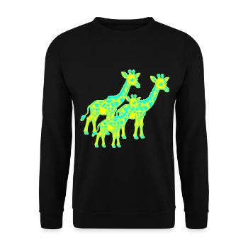Giraffe Africa Safari Child Kids Retro 80s 90s - Unisex Sweatshirt - black - Front - Alina (178cm) & Michal (187cm)