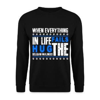 Hug The Belgian Malinois - Unisex Sweatshirt - black - Front - Alina (178cm) & Michal (187cm)