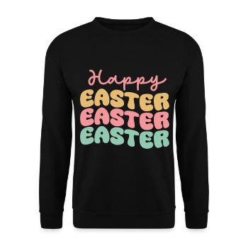 Happy Easter - Unisex Pullover - Schwarz - Vorne - Alina (178cm) & Michal (187cm)