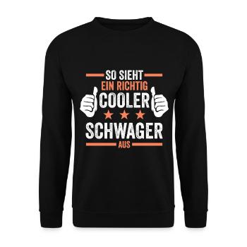 Cooler Schwager - Unisex Pullover - Schwarz - Vorne - Alina (178cm) & Michal (187cm)