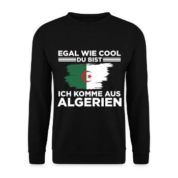 Algerier Algerische Flagge Algeria Amazigh L'alger - Unisex Pullover - Schwarz - Vorne - Alina (178cm) & Michal (187cm)