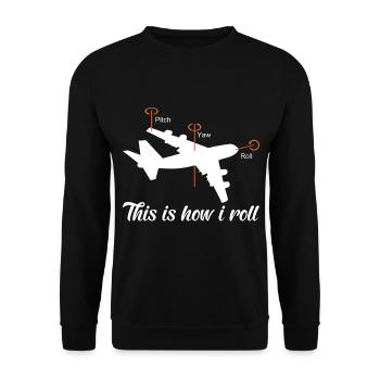 Pilot Flugkapitän Flugzeugführer aeronautisch - Unisex Pullover - Schwarz - Vorne - Alina (178cm) & Michal (187cm)