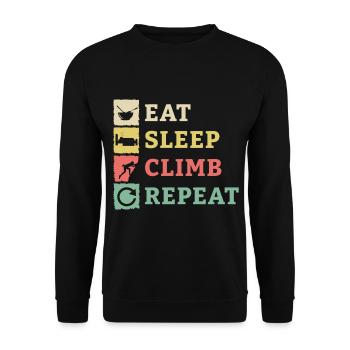 Boulder Climbing Mountaineering Rock Climbing Gift - Unisex Sweatshirt - black - Front - Alina (178cm) & Michal (187cm)