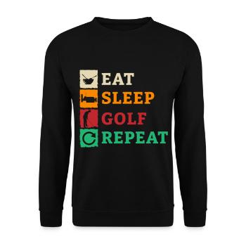 Golf Golfer Golfball Golfspieler Golfschläger - Unisex Pullover - Schwarz - Vorne - Alina (178cm) & Michal (187cm)