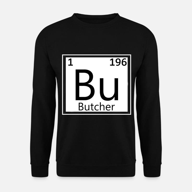 Metzger Periodensystem Fleisch Fleischer - Unisex Pullover - Schwarz