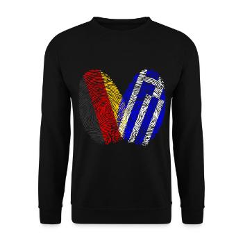 Empreinte digitale Grèce grecque - Sweat-shirt Unisexe - noir - Devant - Alina (178cm) & Michal (187cm)