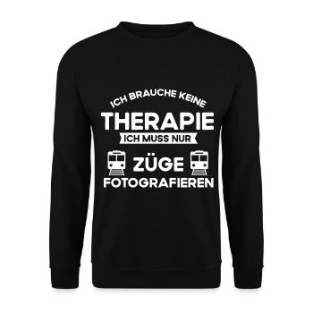 Trains Therapie Zug Spotter Eisenbahner Fotograf - Unisex Pullover - Schwarz - Vorne - Alina (178cm) & Michal (187cm)