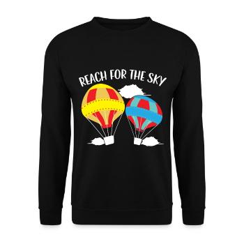 Atteignez le ciel amateur de montgolfières Aeronau - Sweat-shirt Unisexe - noir - Devant - Alina (178cm) & Michal (187cm)