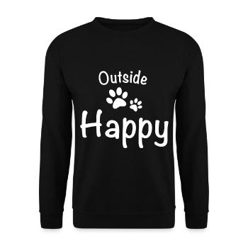 Outside dog happy dog walking - Unisex Sweatshirt - black - Front - Alina (178cm) & Michal (187cm)