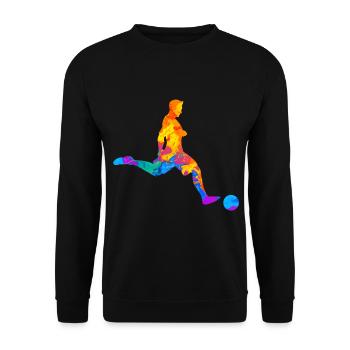 Football Footballer Football Club Silhouette - Unisex Sweatshirt - black - Front - Alina (178cm) & Michal (187cm)