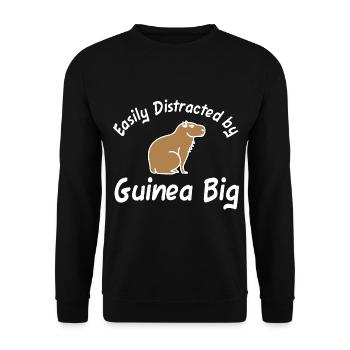 Facilement distrait par Guinea Big Capybara - Sweat-shirt Unisexe - noir - Devant - Alina (178cm) & Michal (187cm)
