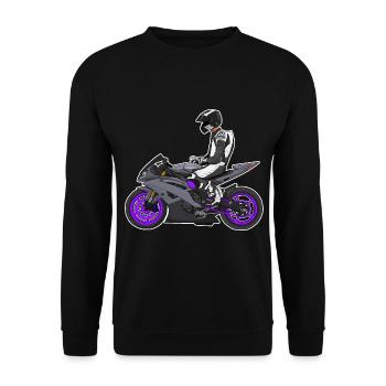 Motorcycle Lifestyle / Motorcycle / Motorcycle biker - Unisex Sweatshirt - black - Front - Alina (178cm) & Michal (187cm)