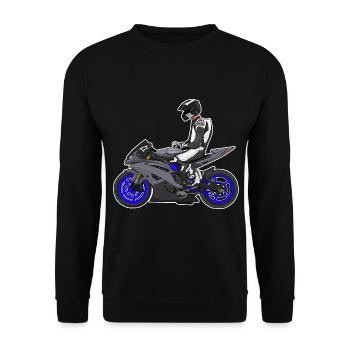 Motorcycle Lifestyle / Motorcycle / Motorcycle biker - Unisex Sweatshirt - black - Front - Alina (178cm) & Michal (187cm)