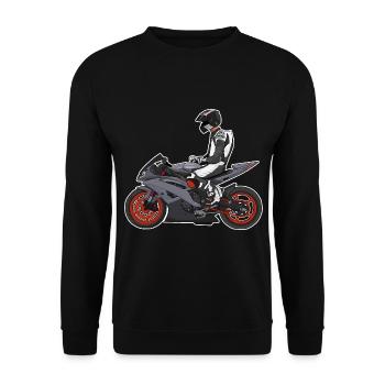 Motorcycle Lifestyle / Motorcycle / Motorcycle biker - Unisex Sweatshirt - black - Front - Alina (178cm) & Michal (187cm)