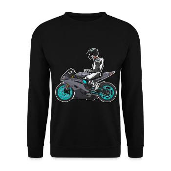 Motorcycle Lifestyle / Motorcycle / Motorcycle biker - Unisex Sweatshirt - black - Front - Alina (178cm) & Michal (187cm)