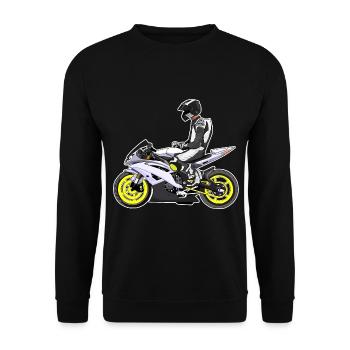 Motorcycle Lifestyle / Motorcycle / Motorcycle biker - Unisex Sweatshirt - black - Front - Alina (178cm) & Michal (187cm)