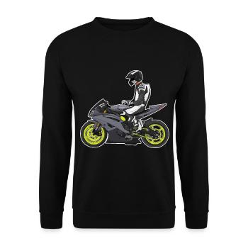 Motorcycle Lifestyle / Motorcycle / Motorcycle biker - Unisex Sweatshirt - black - Front - Alina (178cm) & Michal (187cm)