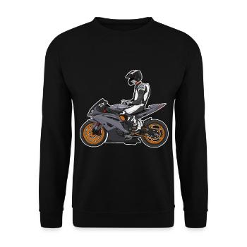 Motorcycle Lifestyle / Motorcycle / Motorcycle biker - Unisex Sweatshirt - black - Front - Alina (178cm) & Michal (187cm)