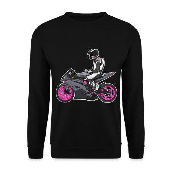 Motorcycle Lifestyle / Motorcycle / Motorcycle biker - Unisex Sweatshirt - black - Front - Alina (178cm) & Michal (187cm)