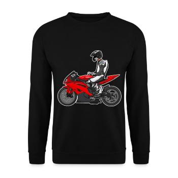 Motorcycle Lifestyle / Motorcycle / Motorcycle biker - Unisex Sweatshirt - black - Front - Alina (178cm) & Michal (187cm)