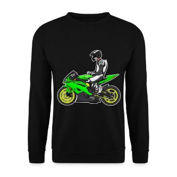Motorcycle Lifestyle / Motorcycle / Motorcycle biker - Unisex Sweatshirt - black - Front - Alina (178cm) & Michal (187cm)