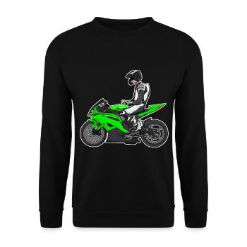 Motorcycle Lifestyle / Motorcycle / Motorcycle biker - Unisex Sweatshirt - black - Front - Alina (178cm) & Michal (187cm)