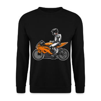 Motorcycle Lifestyle / Motorcycle / Motorcycle biker - Unisex Sweatshirt - black - Front - Alina (178cm) & Michal (187cm)