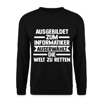 IT Fachmann Informatik Programmierer Informatiker - Unisex Pullover - Schwarz - Vorne - Alina (178cm) & Michal (187cm)