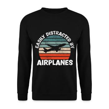 Slightly by Airplan Funny - Unisex Sweatshirt - black - Front - Alina (178cm) & Michal (187cm)