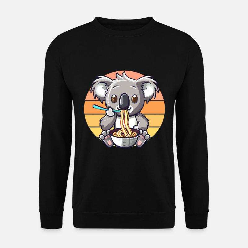 Koala eats ramen noodles - Unisex Sweatshirt - black
