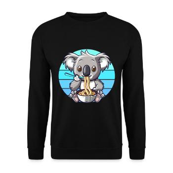 Koala mange des nouilles ramen - Sweat-shirt Unisexe - noir - Devant - Alina (178cm) & Michal (187cm)