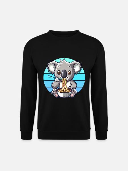 Koala isst Ramen Nudeln - Unisex Pullover - Schwarz