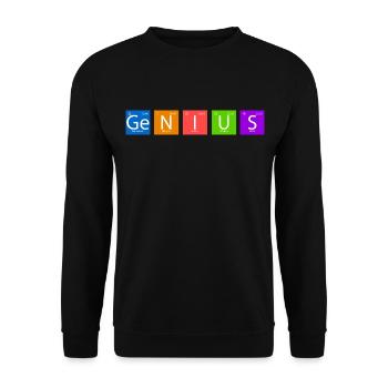 Genius Chemie Spruch | Geschenk für Intelligente - Unisex Pullover - Schwarz - Vorne - Alina (178cm) & Michal (187cm)
