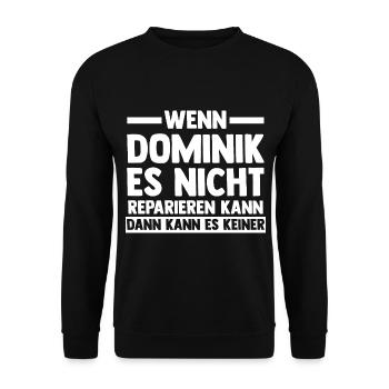 Dominik - Unisex Pullover - Schwarz - Vorne - Alina (178cm) & Michal (187cm)