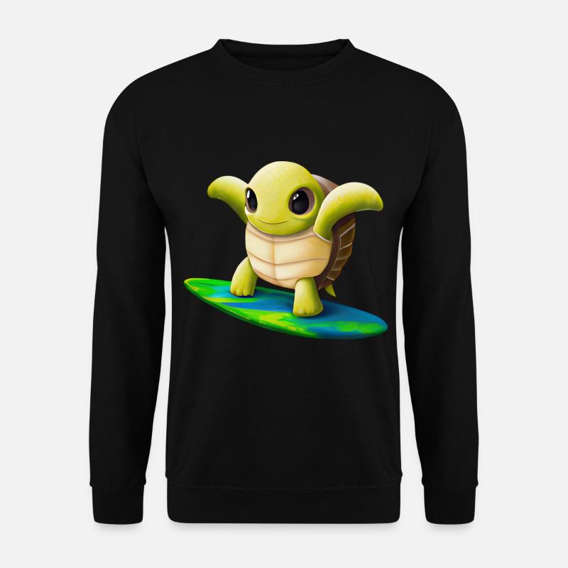 Surfende Schildkröte - Unisex Pullover - Schwarz
