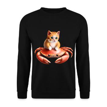 Baby cat on crab - Unisex Sweatshirt - black - Front - Alina (178cm) & Michal (187cm)