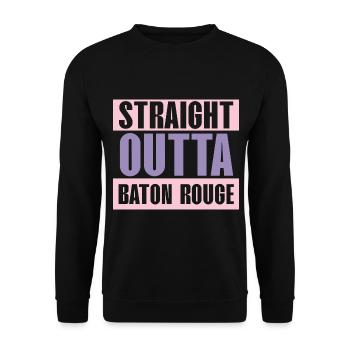 Straight Outta Baton Rouge Baton Baton Twirling - Unisex Sweatshirt - black - Front - Alina (178cm) & Michal (187cm)