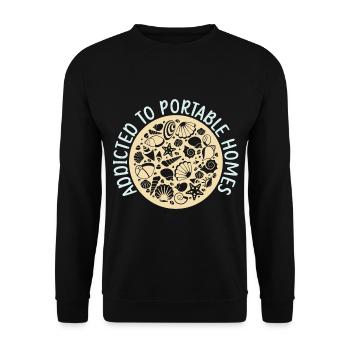 Addicted to Portable Homes Shelling Beachcombi - Unisex Sweatshirt - black - Front - Alina (178cm) & Michal (187cm)