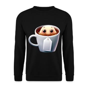 Sachet de thé gourmand - Sweat-shirt Unisexe - noir - Devant - Alina (178cm) & Michal (187cm)