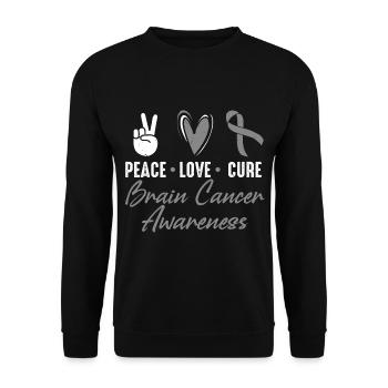 Peace, Love, Healing, Brain Tumor, Cancer, - Unisex Sweatshirt - black - Front - Alina (178cm) & Michal (187cm)