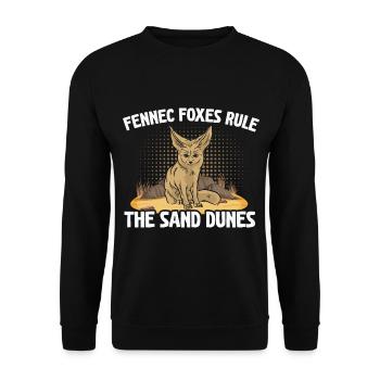 Fennek Füchse Herrschaft Sanddünen Fennek Fuchs - Unisex Pullover - Schwarz - Vorne - Alina (178cm) & Michal (187cm)