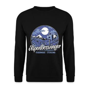 Alpenüberquerung Tegernsee Sterzing Alpenbezwinger - Unisex Pullover - Schwarz - Vorne - Alina (178cm) & Michal (187cm)